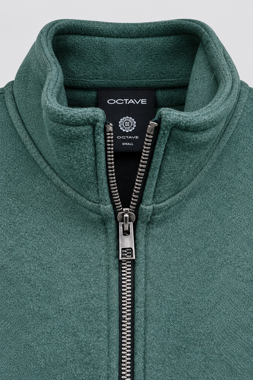 Men’s Bottle Green Melange German Velvet Knitted Gilet – Regular Fit Full Zip Sleeveless Jacket