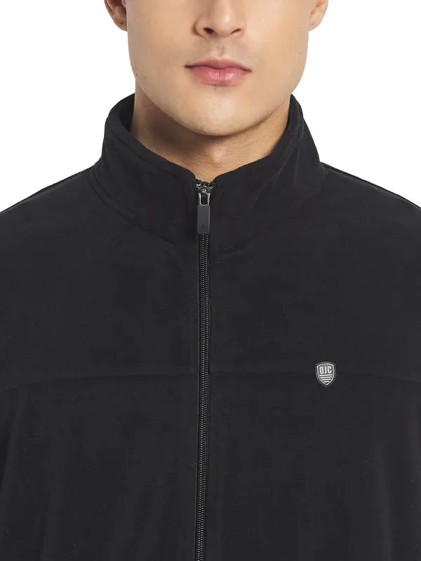 Octave Men Black Front-Open Sweatshirt