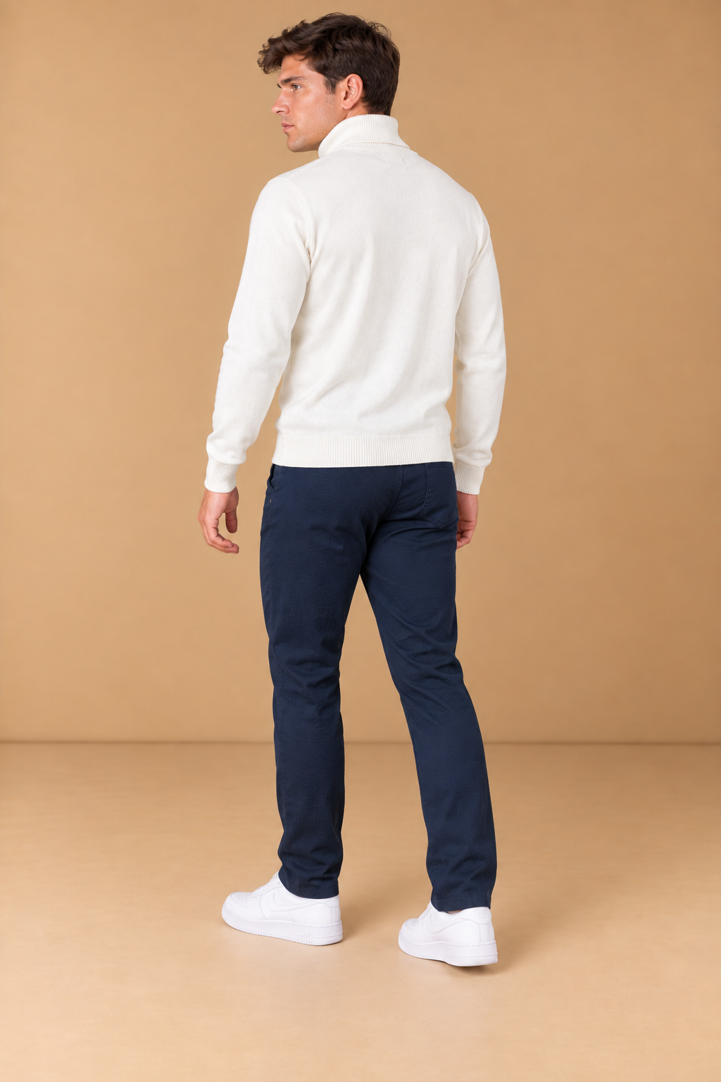 Men’s Espresso Seersucker Knitted Lower – Regular Fit Textured Casual Trousers
