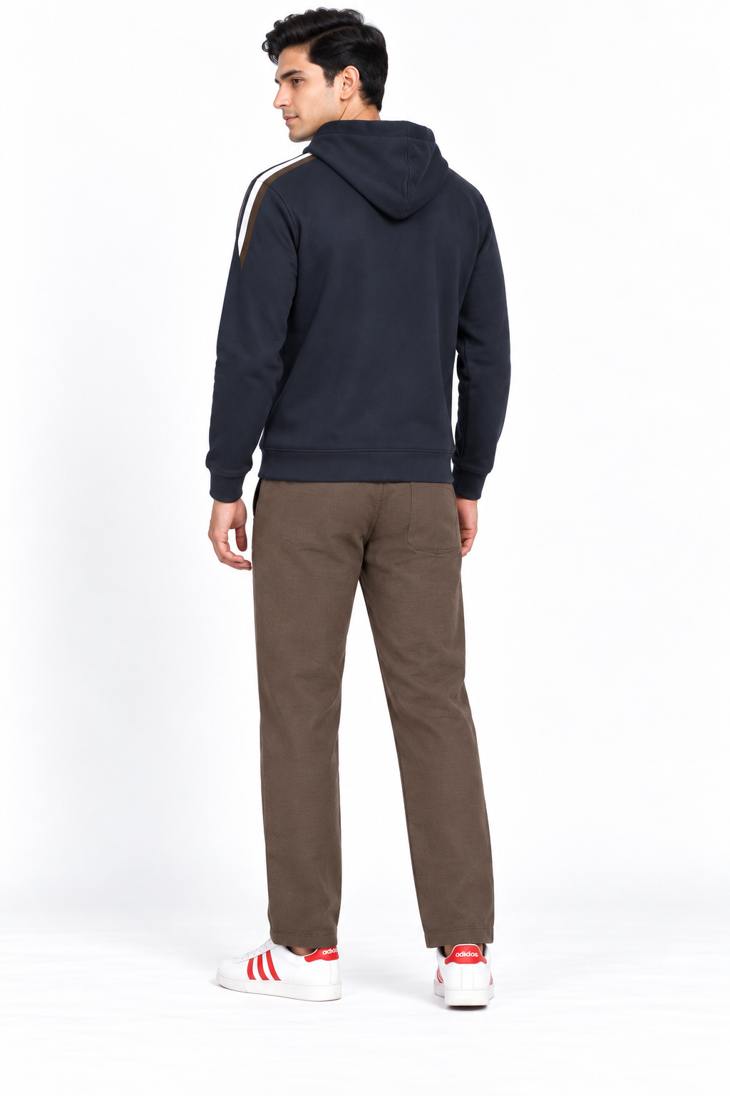 Men’s Espresso Seersucker Knitted Lower – Regular Fit Textured Casual Trousers