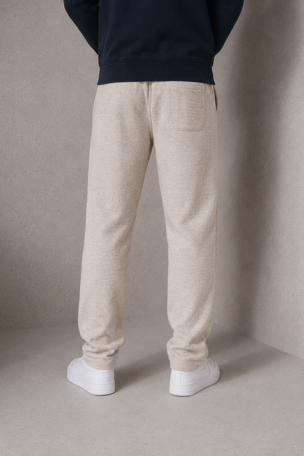Men’s Linen Melange Brushed Seer Sucker Winter Lower – Regular Fit Straight Leg Casual Trousers