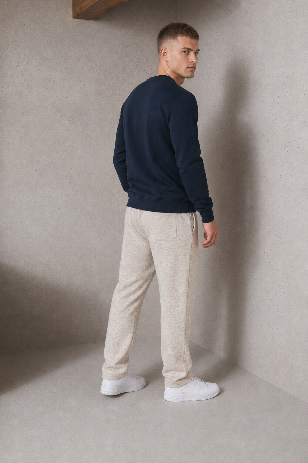 Men’s Linen Melange Brushed Seer Sucker Winter Lower – Regular Fit Straight Leg Casual Trousers