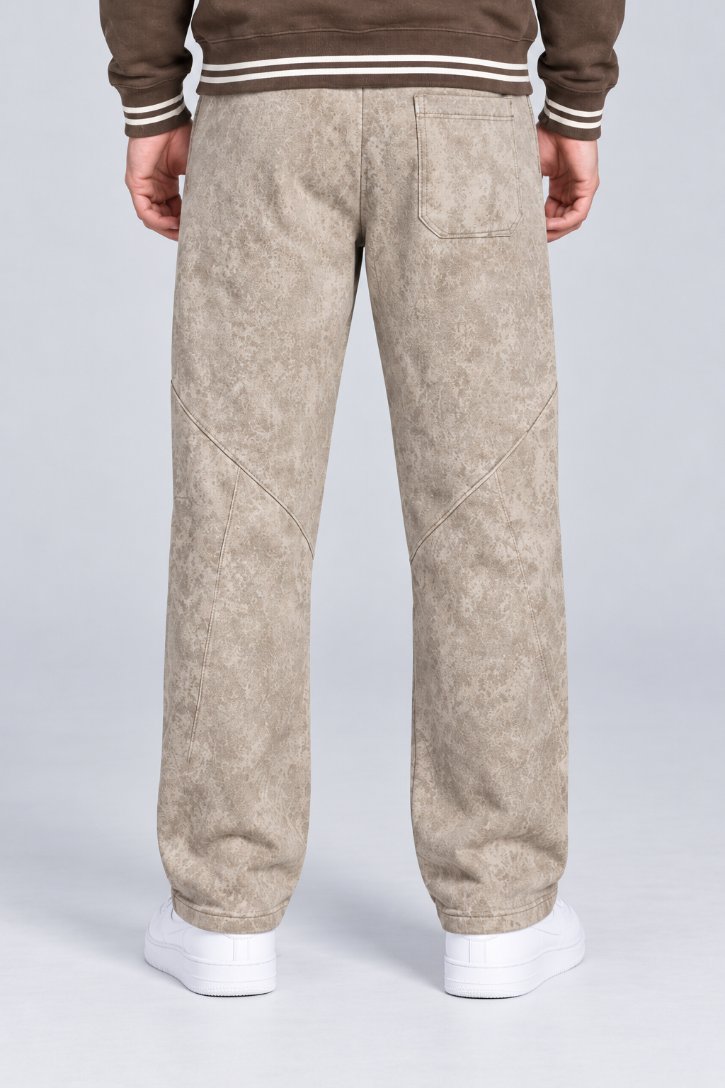 Men’s Regular Fit Flat Back Brushed Knitted Lower – Sand