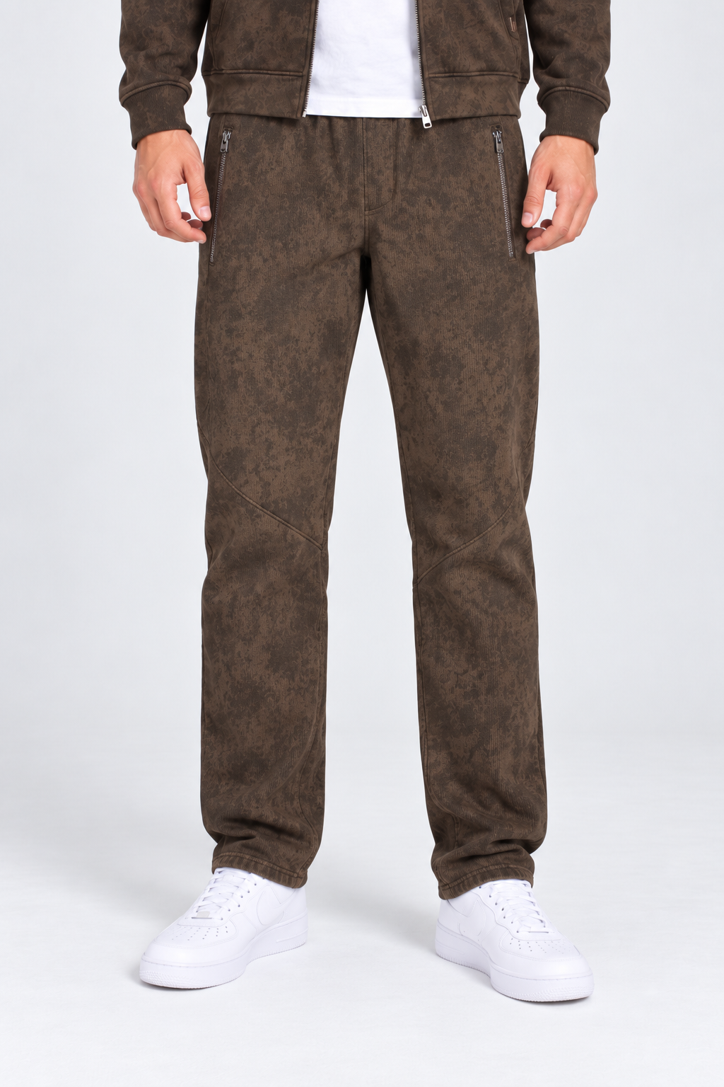 Men’s Regular Fit Flat Back Brushed Knitted Lower – Tobacco