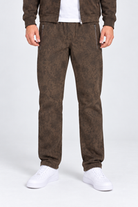 Men’s Regular Fit Flat Back Brushed Knitted Lower – Tobacco