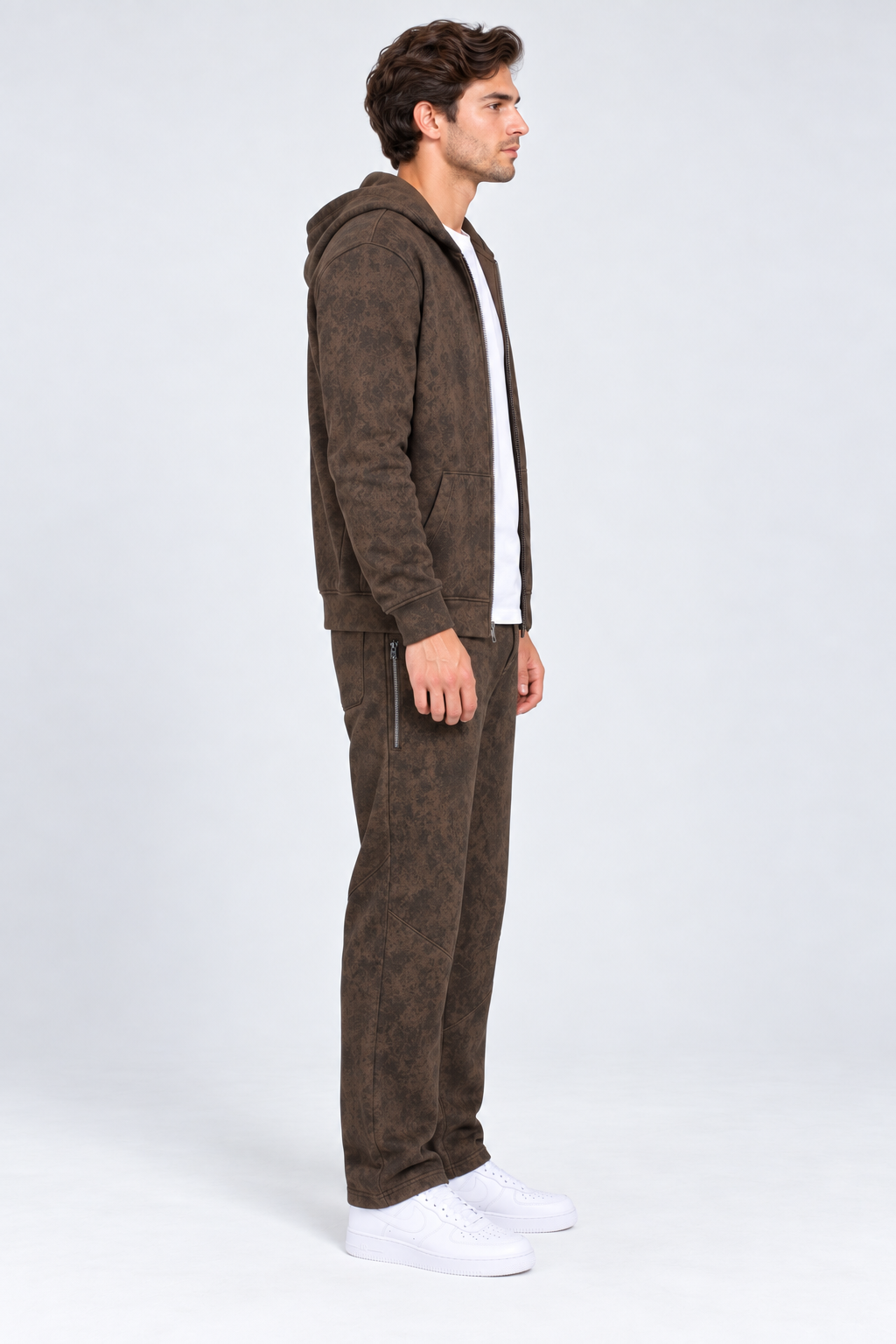 Men’s Regular Fit Flat Back Brushed Knitted Lower – Tobacco