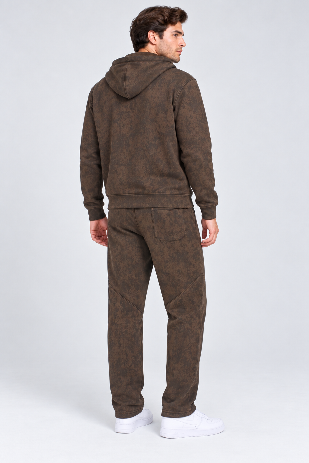Men’s Regular Fit Flat Back Brushed Knitted Lower – Tobacco