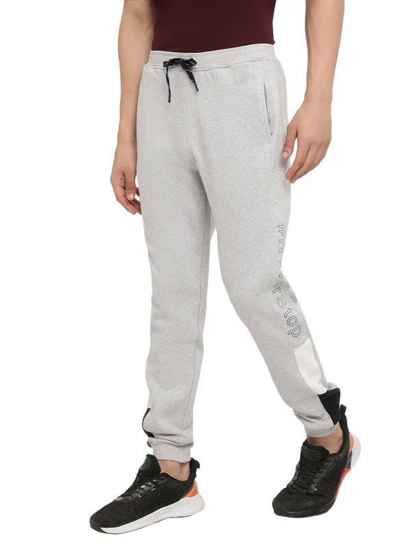 Octave Men Grey Solid Joggers
