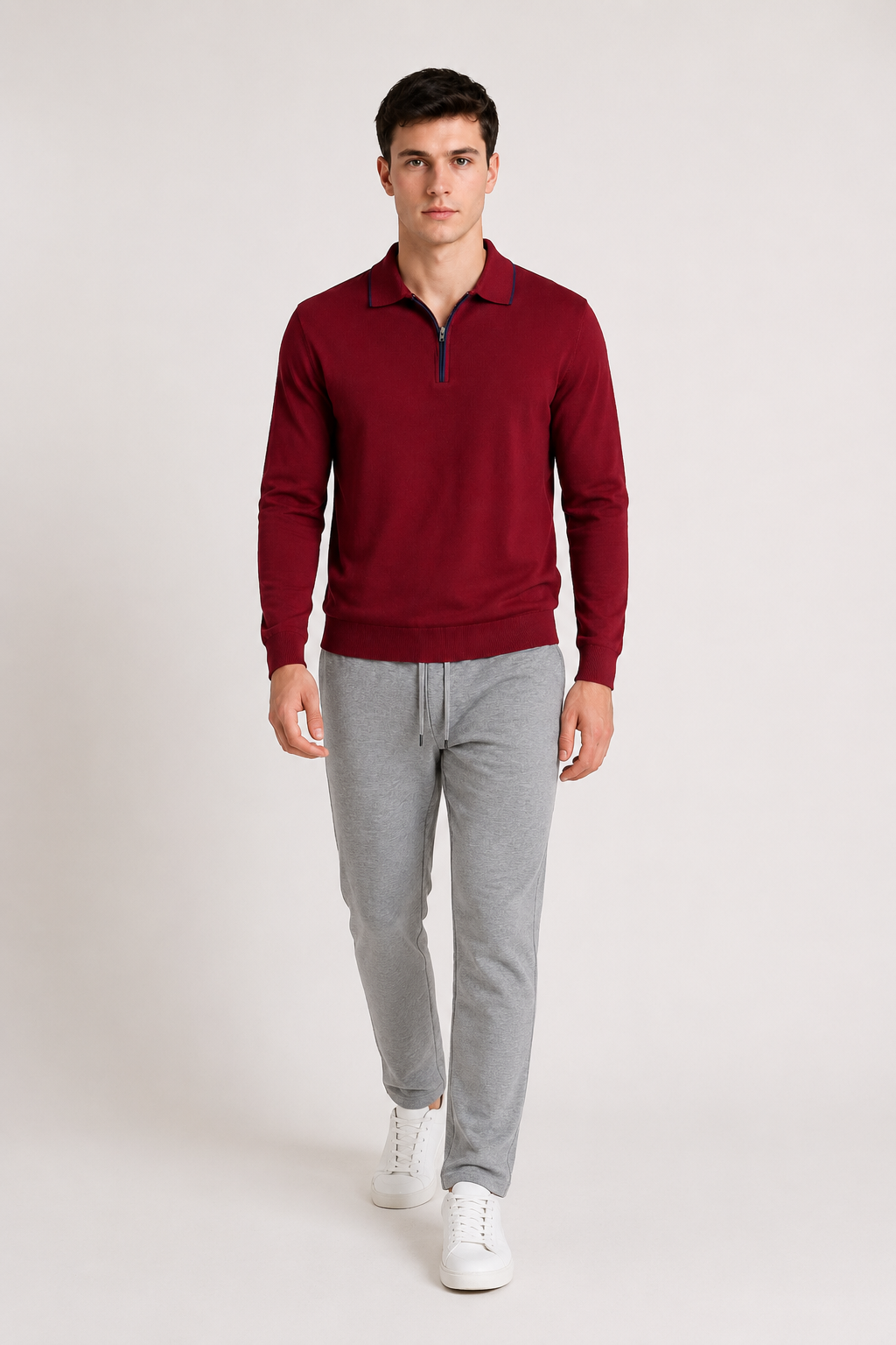 Men’s Grey Melange Blended Cotton Winter Lower – Regular Fit Knitted