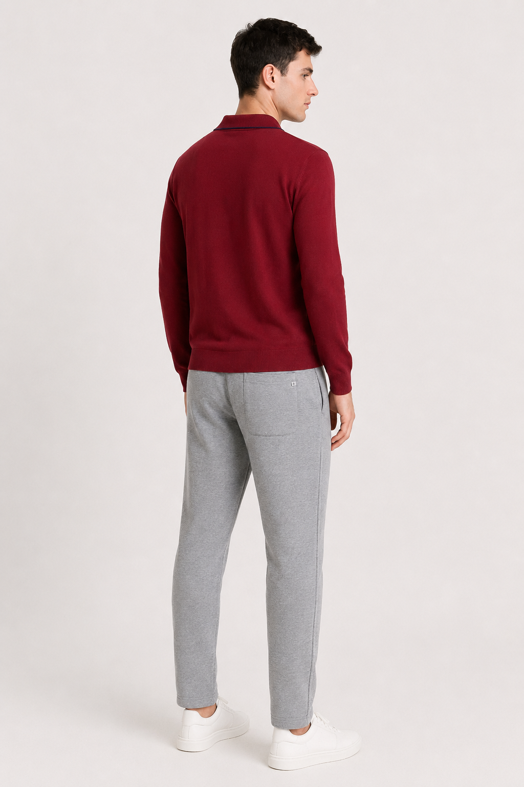 Men’s Grey Melange Blended Cotton Winter Lower – Regular Fit Knitted