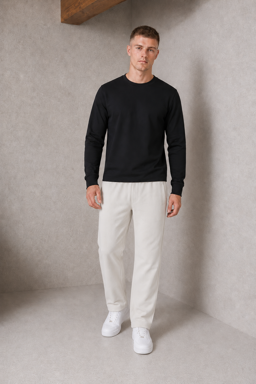 Men’s Arctic Wolf Seersucker Knitted Lower – Regular Fit Casual Track Pants