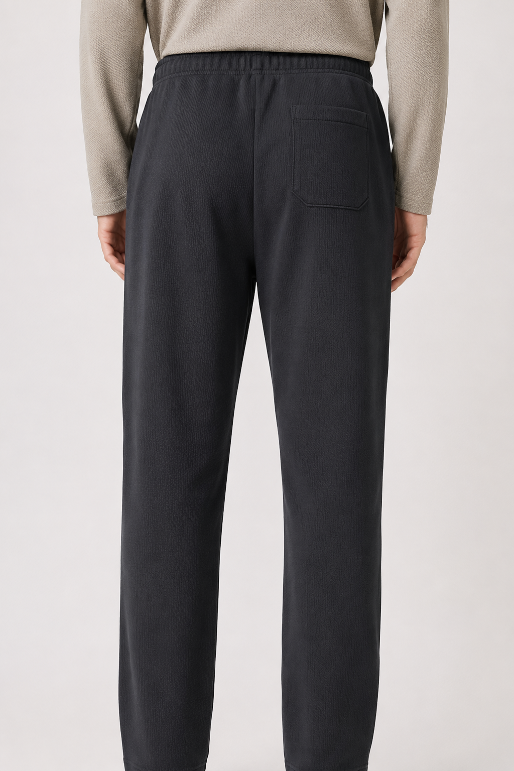 Men’s Black  Brushed Seer Sucker Winter Lower – Regular Fit Knitted