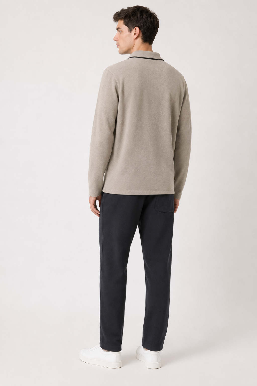 Men’s Black  Brushed Seer Sucker Winter Lower – Regular Fit Knitted