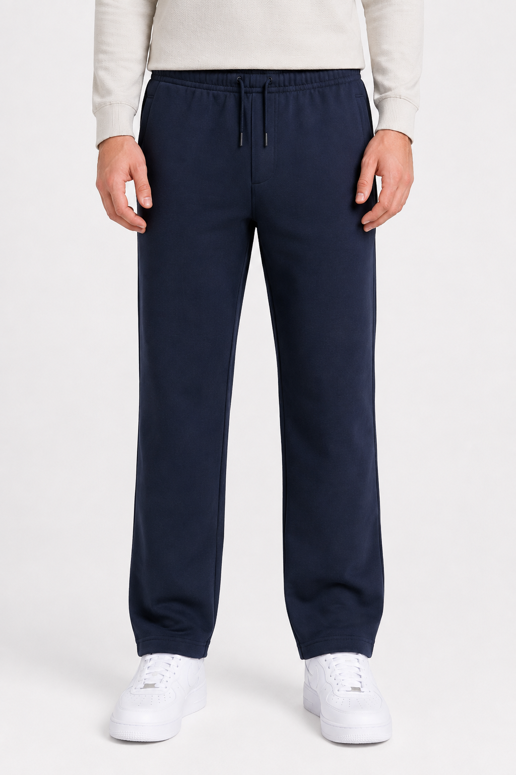 Men’s Navy Brushed Seer Sucker Winter Lower – Regular Fit Knitted