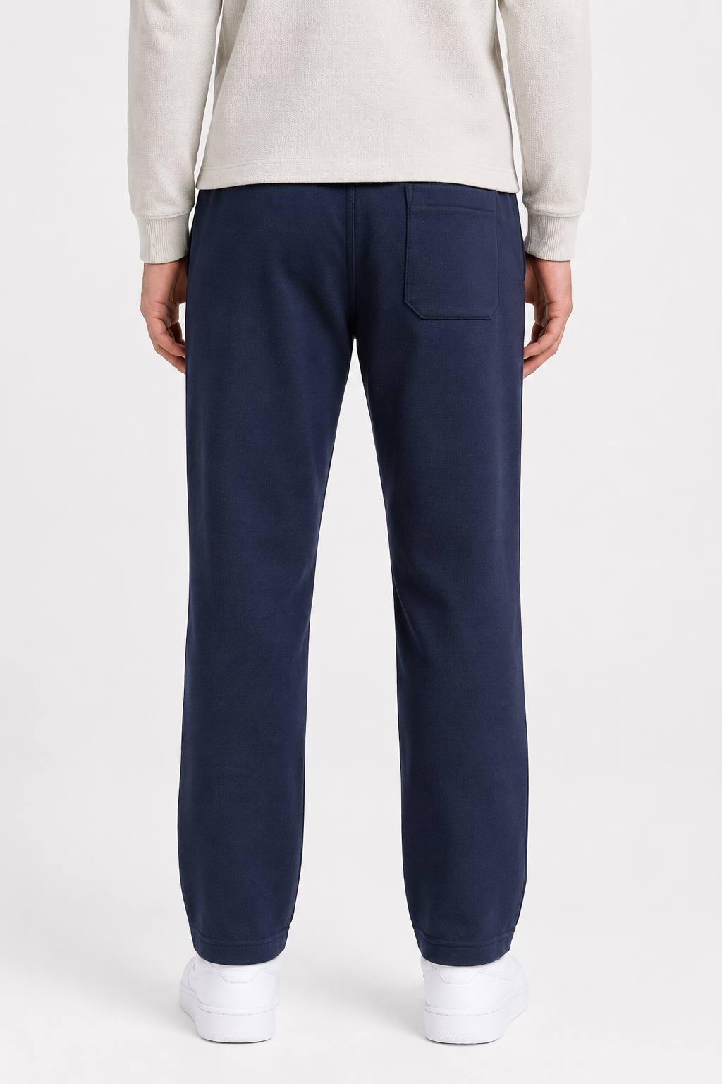 Men’s Navy Brushed Seer Sucker Winter Lower – Regular Fit Knitted