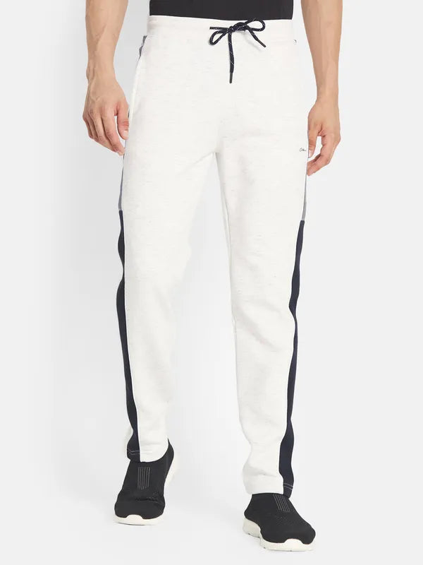 Octave Men White Solid Cotton Track Pants