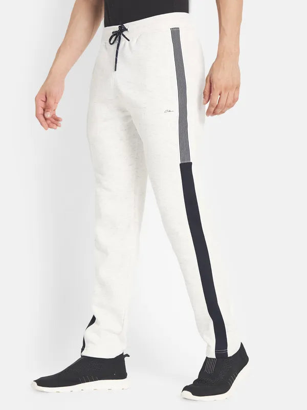 Octave Men White Solid Cotton Track Pants