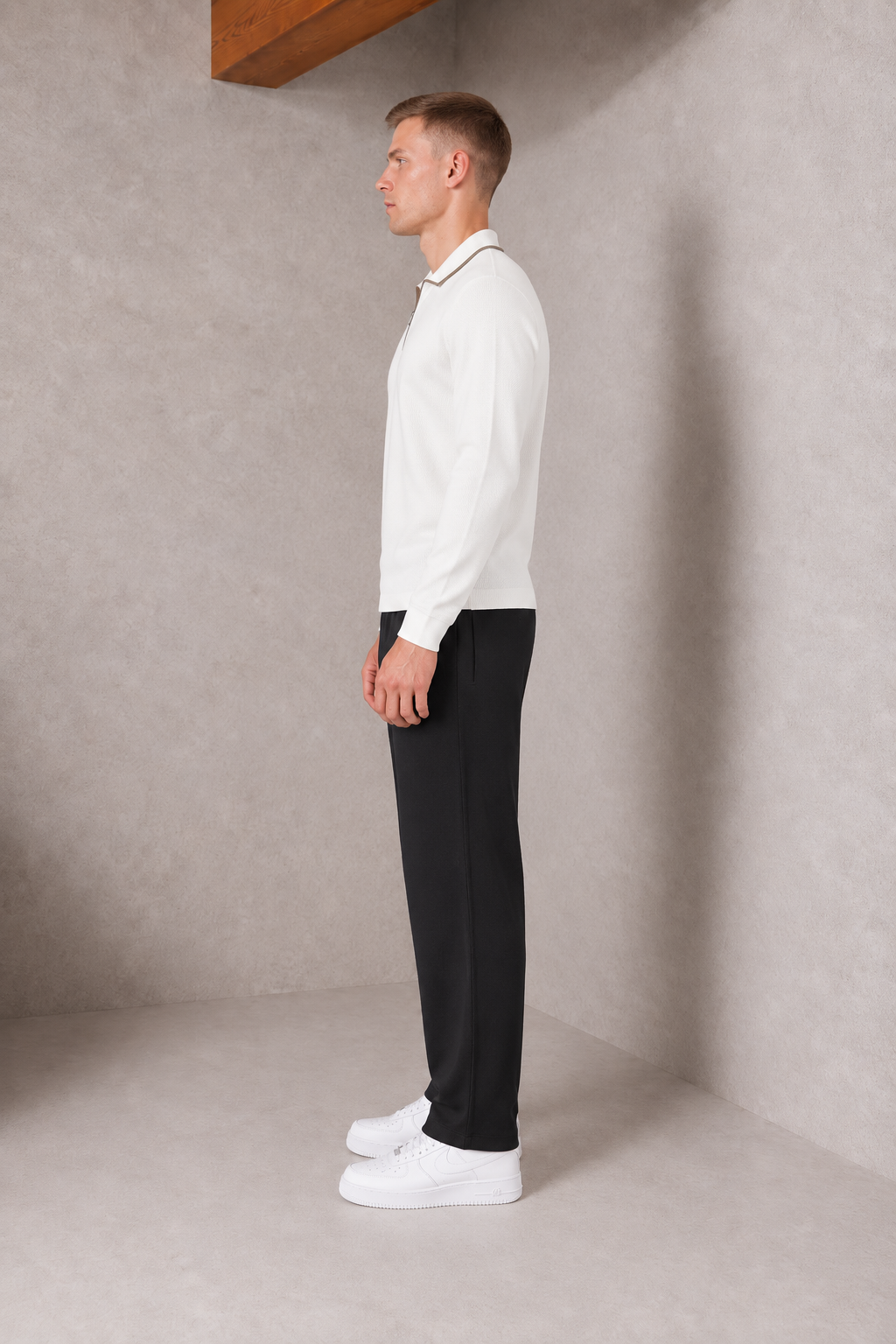 Men’s Black Seersucker Knitted Lower – Regular Fit Textured Track Pants