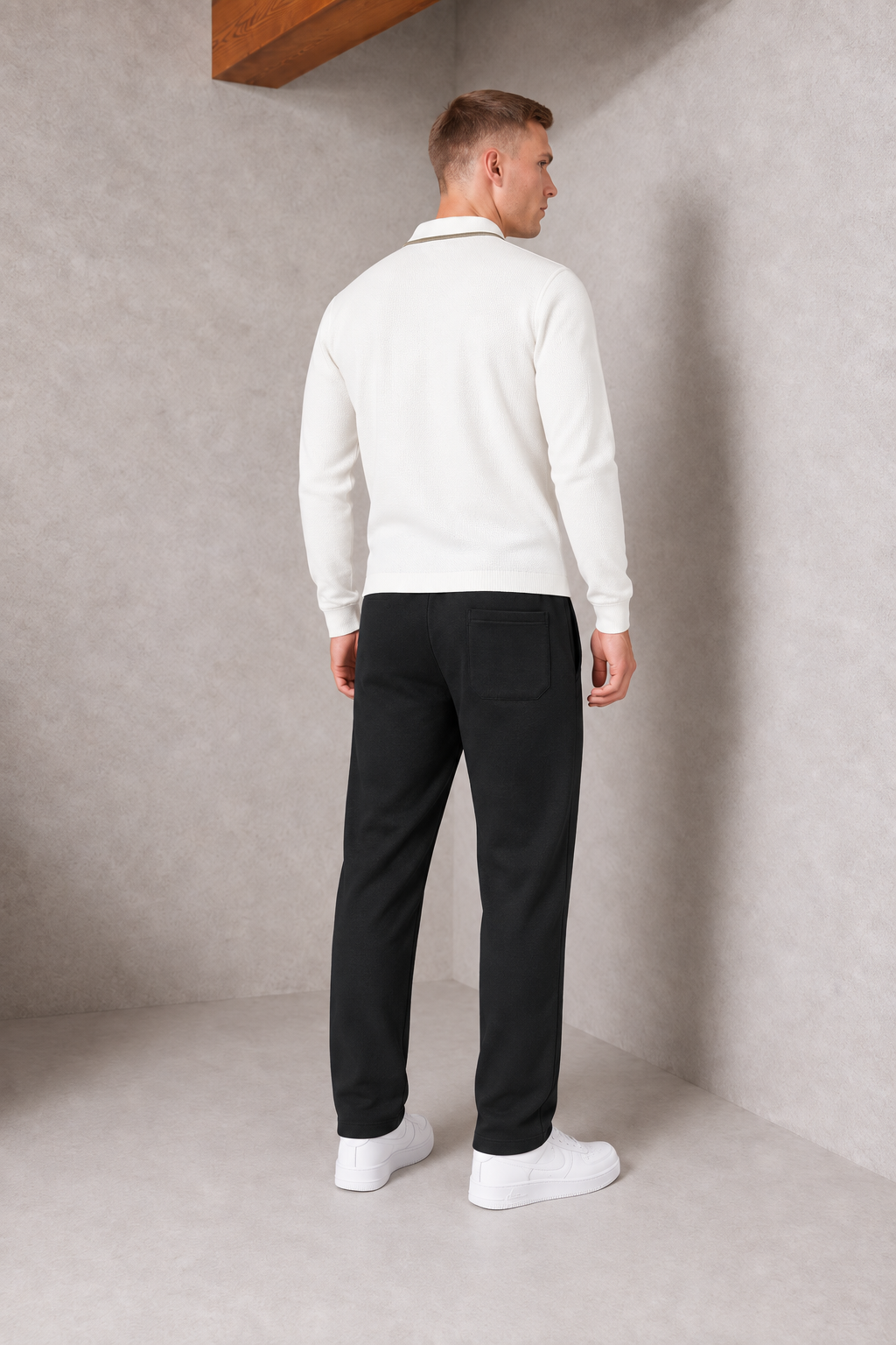 Men’s Black Seersucker Knitted Lower – Regular Fit Textured Track Pants