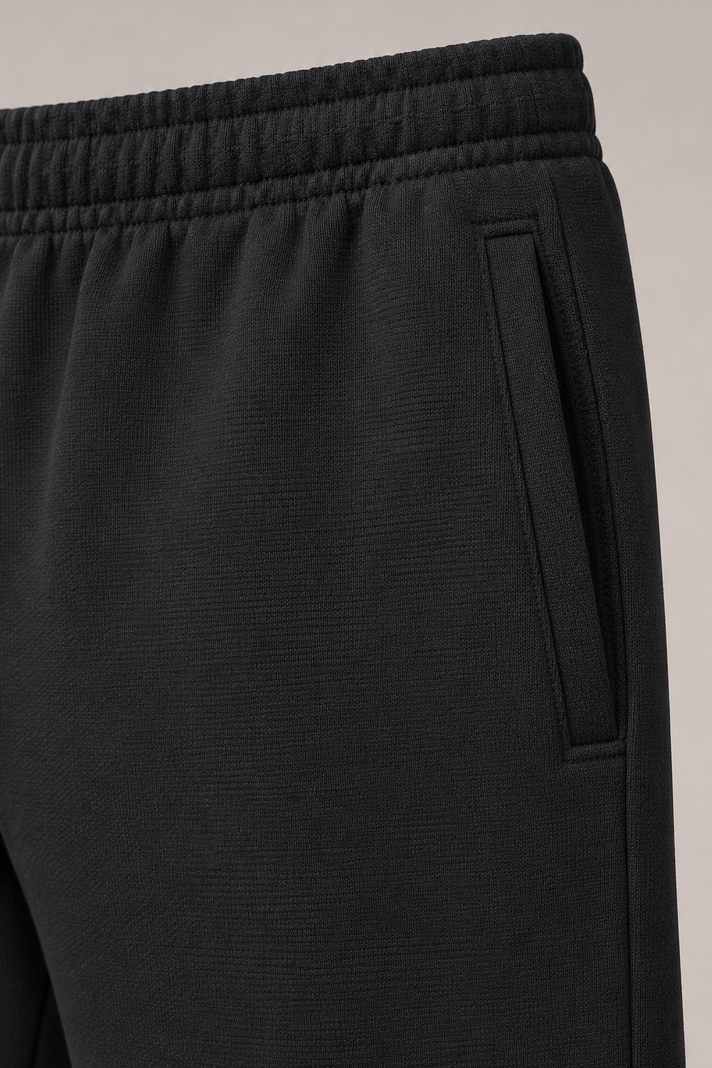 Men’s Black Seersucker Knitted Lower – Regular Fit Textured Track Pants