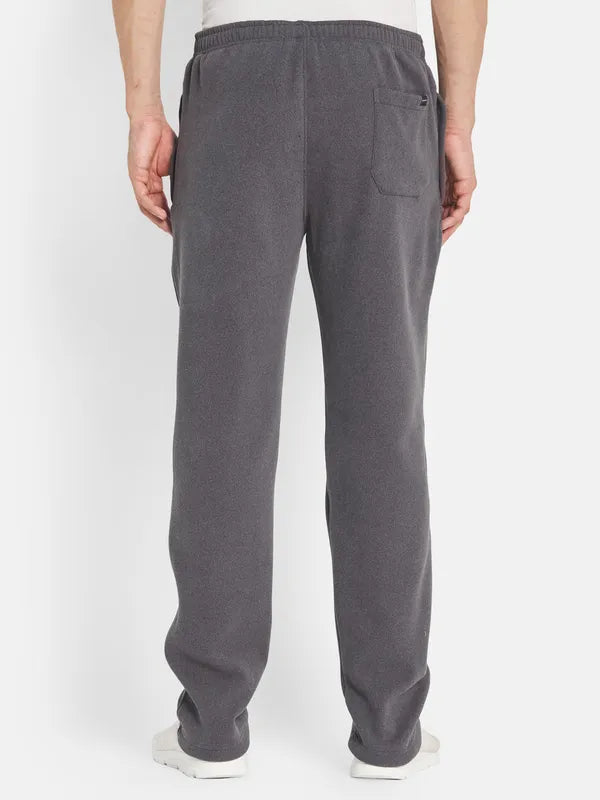 Octave Men Grey Solid Mid-Rise Cotton Joggers