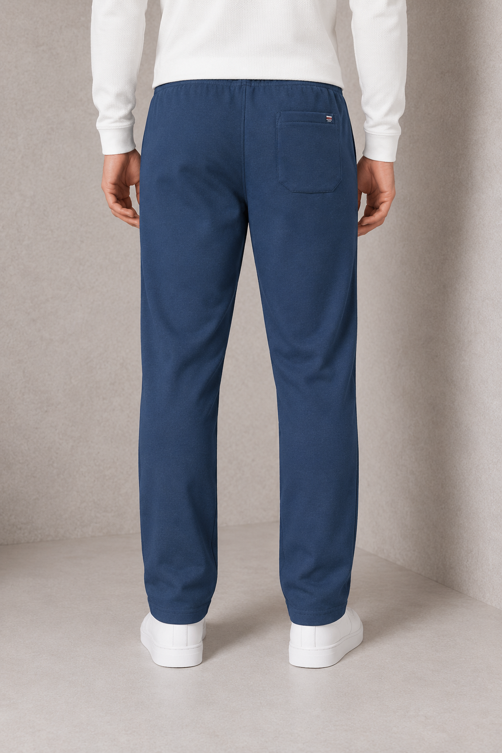 Men’s Navy Melange German Velvet Lower – Regular Fit Winter Track Pants