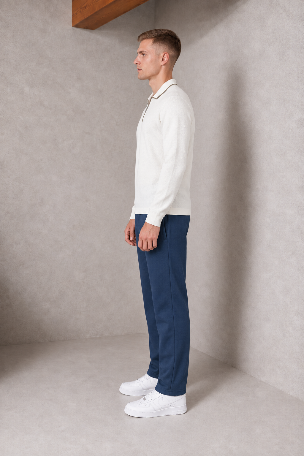 Men’s Navy Melange German Velvet Lower – Regular Fit Winter Track Pants