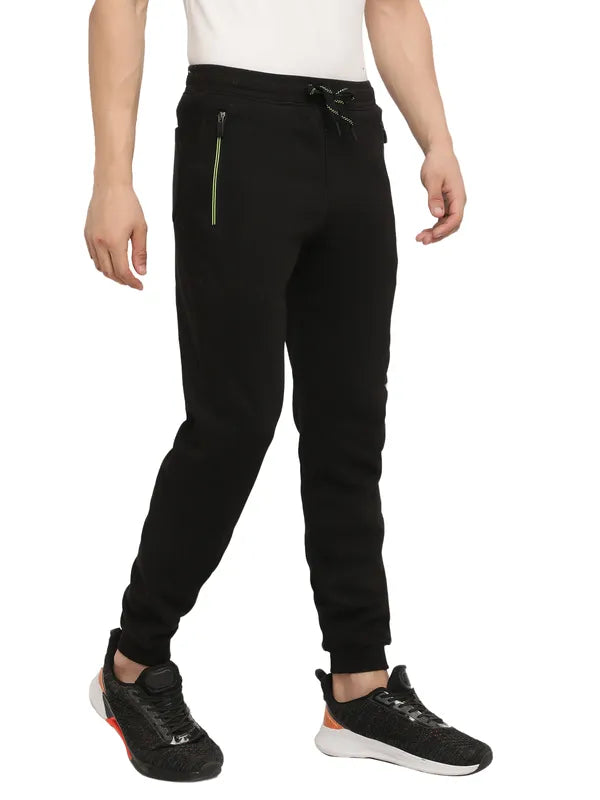 Octave Men Black Solid Joggers