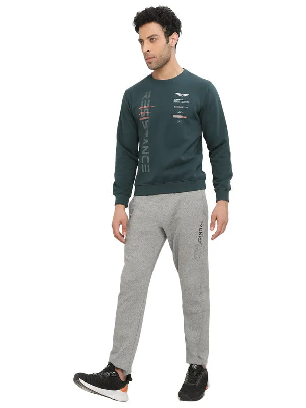 Octave Men Grey Solid Track Pants