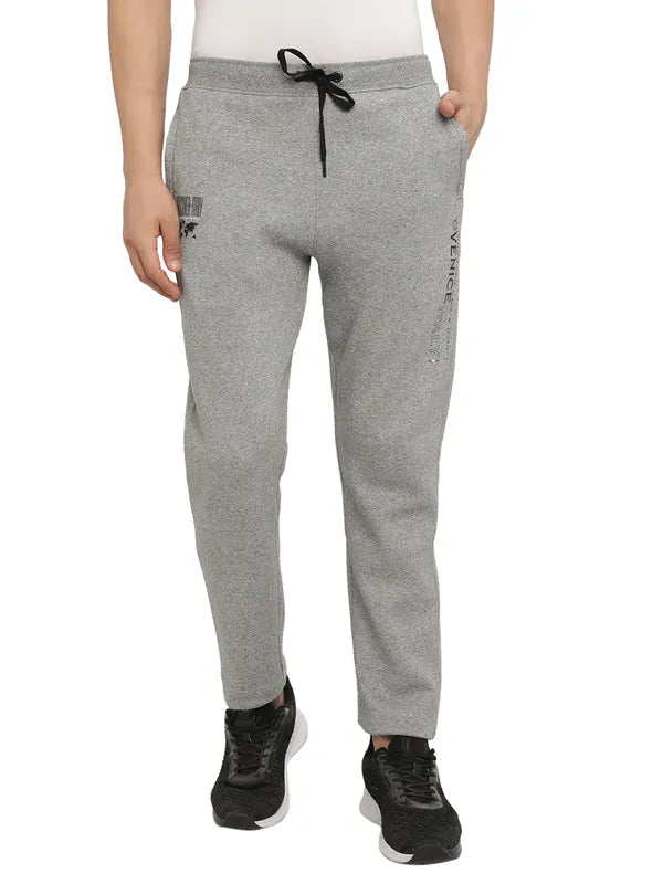 Octave Men Grey Solid Track Pants