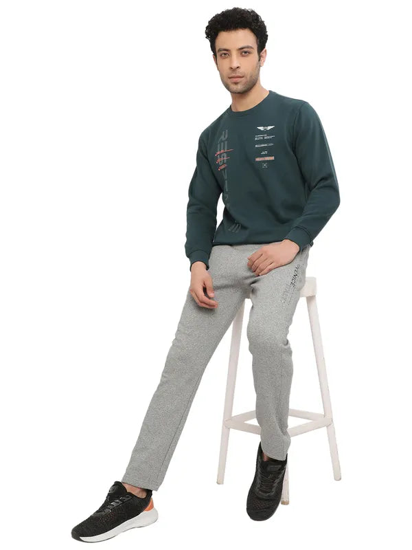 Octave Men Grey Solid Track Pants