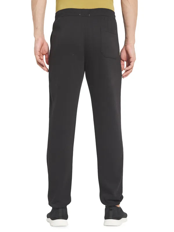 Octave Men Black Solid Cotton Jogger Pants