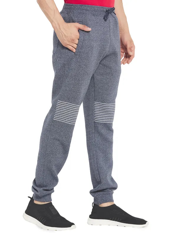 Octave Men Grey Solid Pure Cotton Track Pants