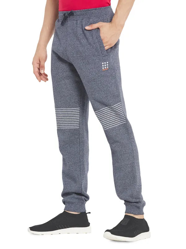 Octave Men Grey Solid Pure Cotton Track Pants