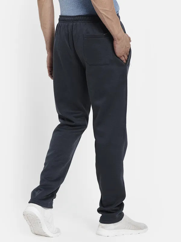 Men Grey Solid Cotton Track Pants