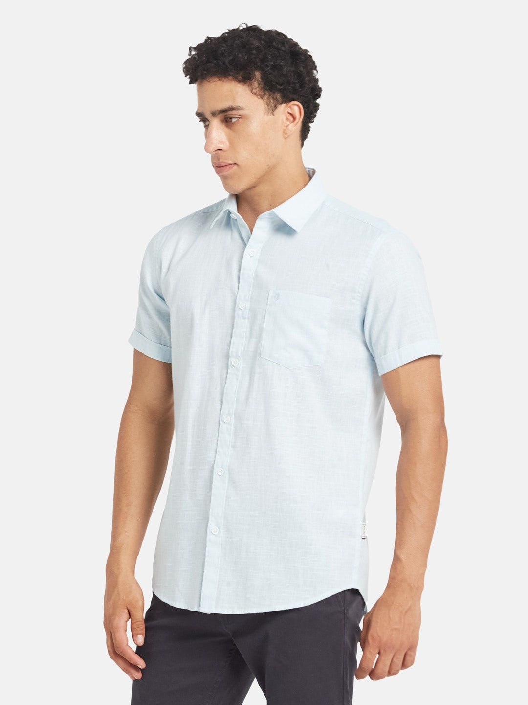 METTLE SS25 Spread Collar Cotton Casual Shirt