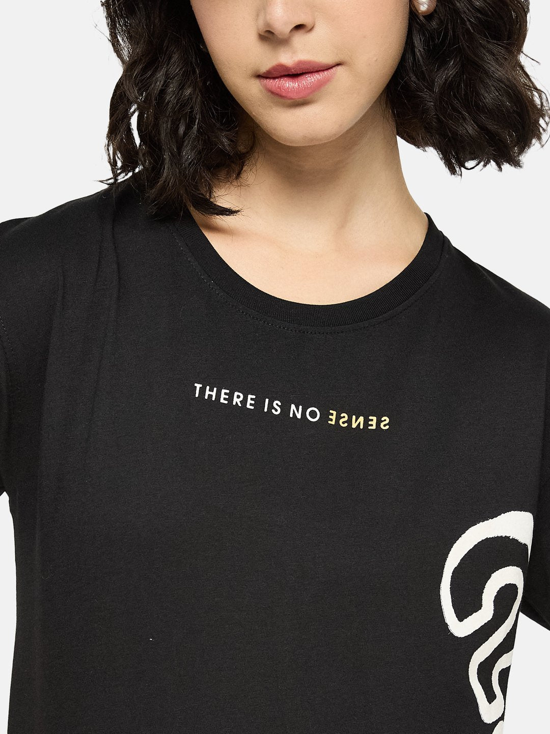 METTLE Women Graphic Printed Round Neck Cotton T-shirt