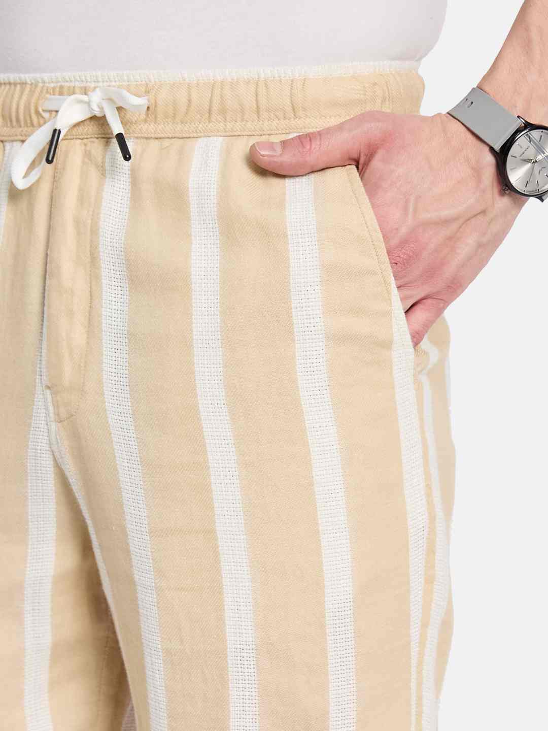 METTLE Men Multi Stripes Opaque Striped Casual Shirt