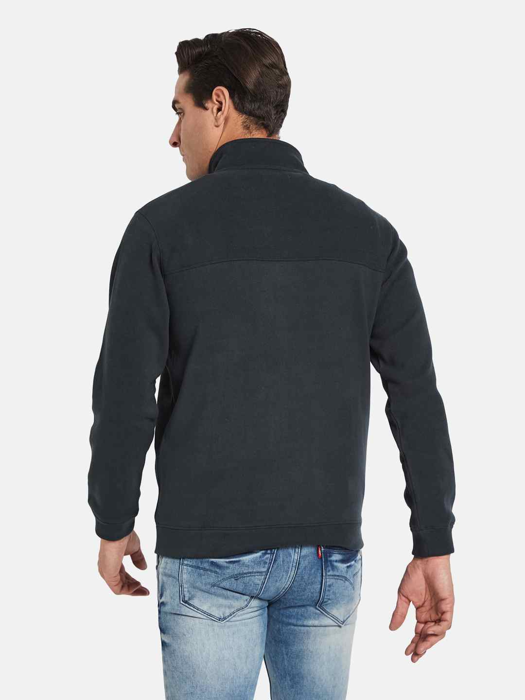 Octave Men Mandarin Collar Long Sleeves Sweatshirt
