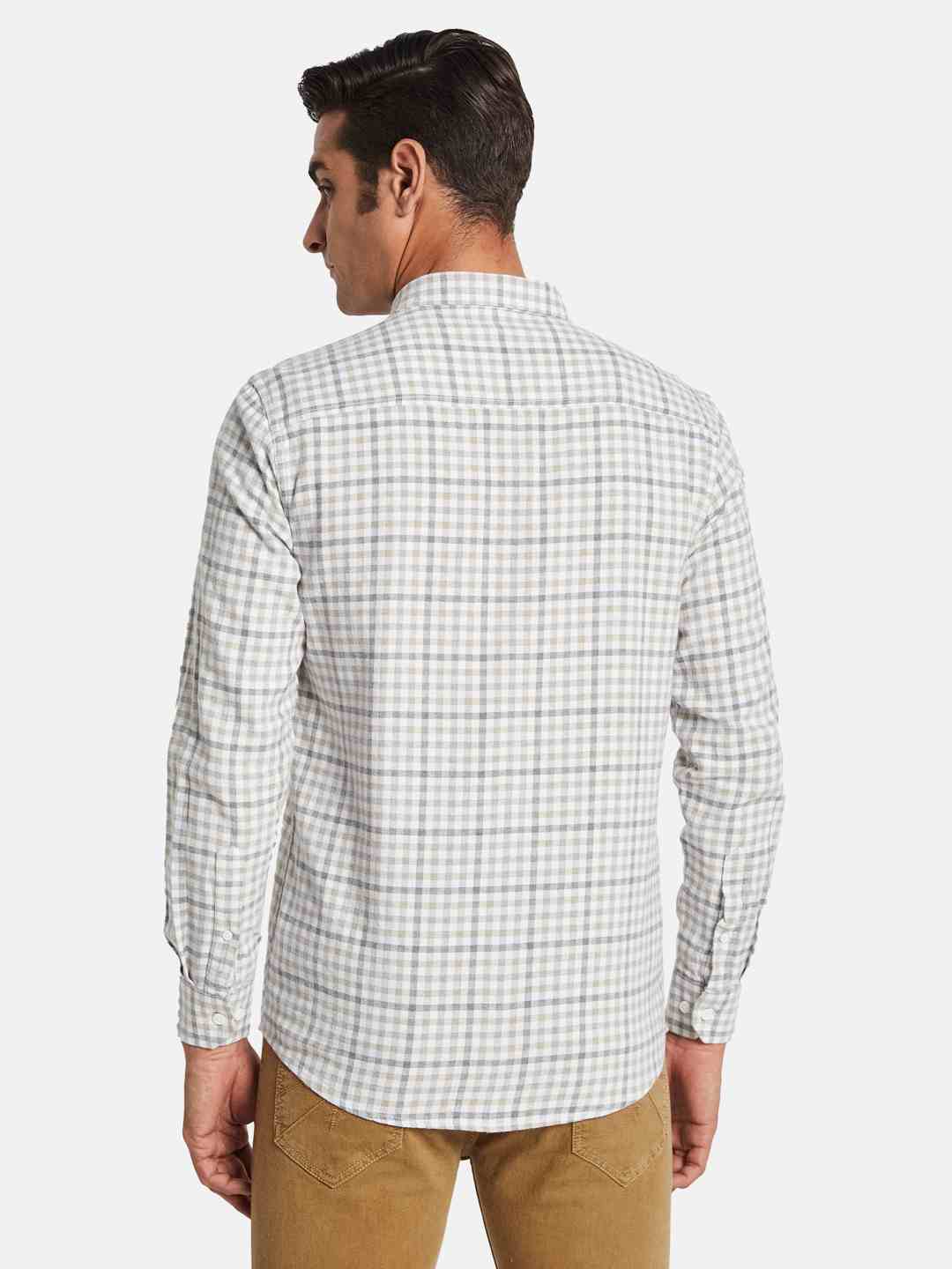 METTLE Men Opaque Checked Casual Shirt