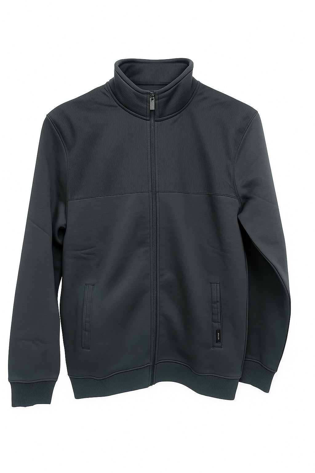 Octave Men Heather Colourblocked Mandarin Neck Sweatshirt