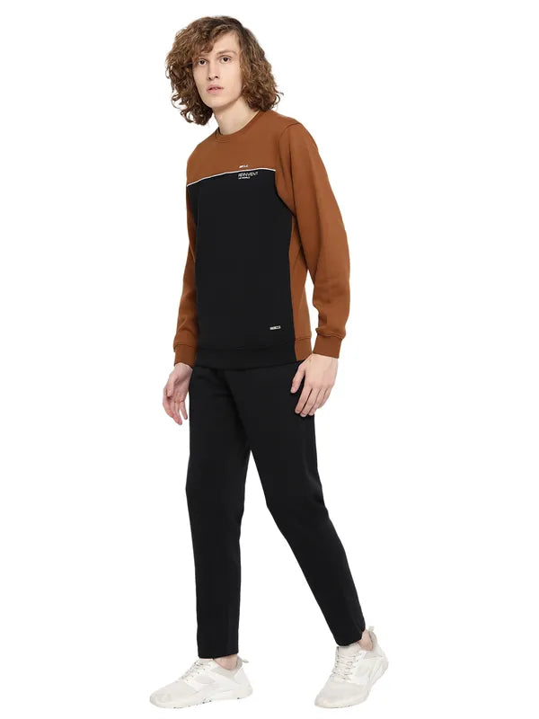 Octave Men Brown Black Colorblocked Tracksuits