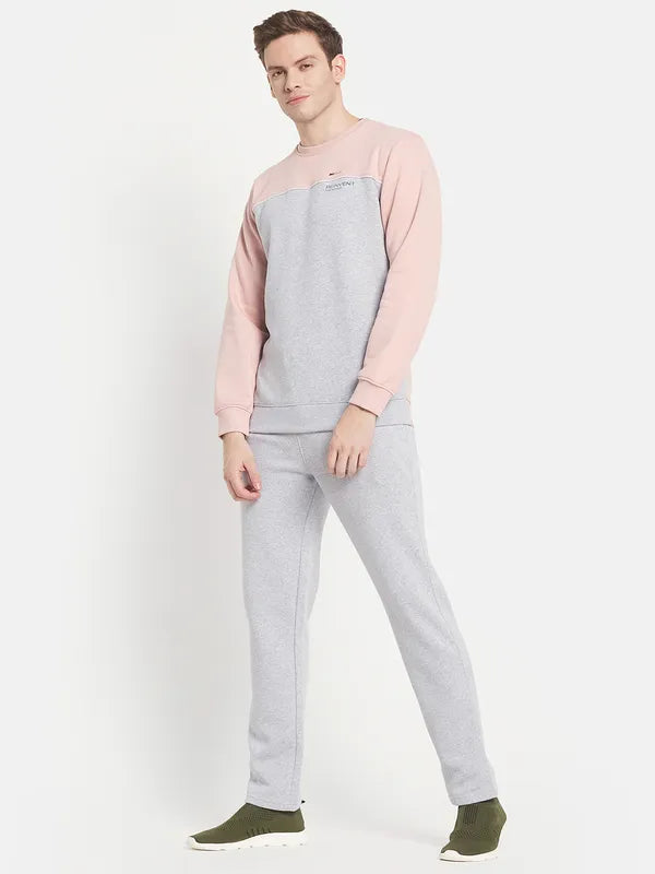 Men Pink Colourblocked Cotton Tracksuit