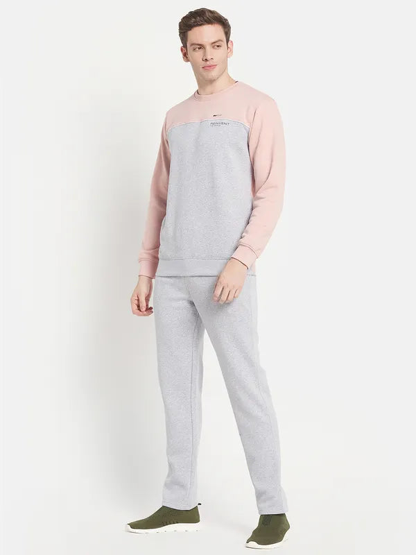 Men Pink Colourblocked Cotton Tracksuit