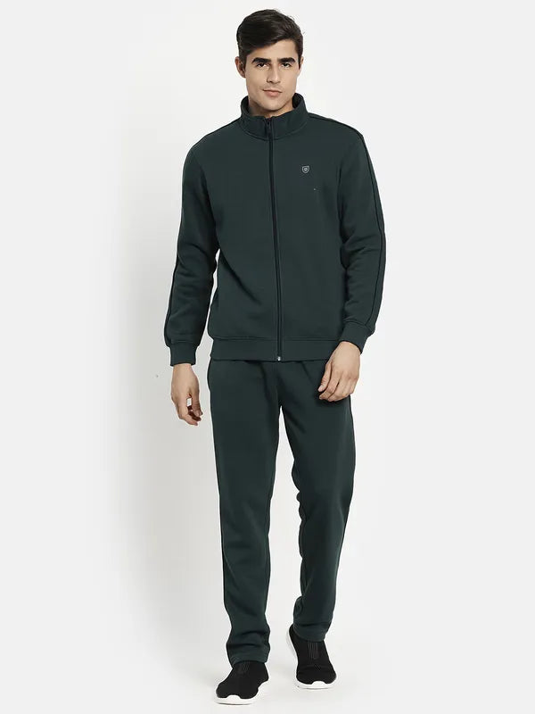 Men Mountain Green Solid Tracksuit