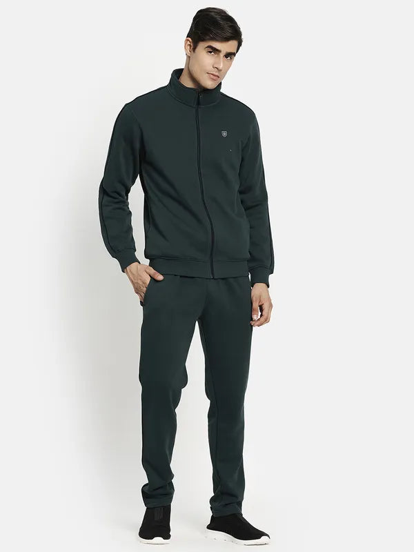 Men Mountain Green Solid Tracksuit