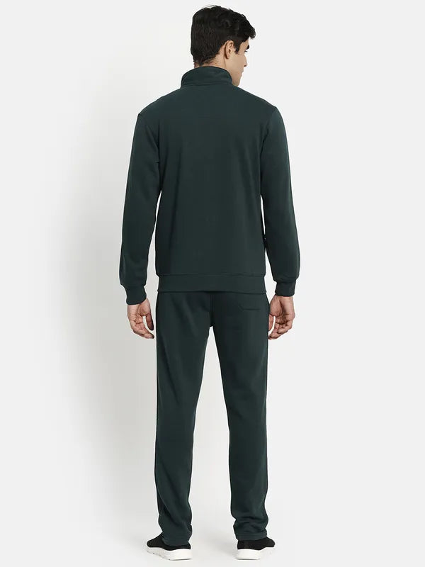 Men Mountain Green Solid Tracksuit