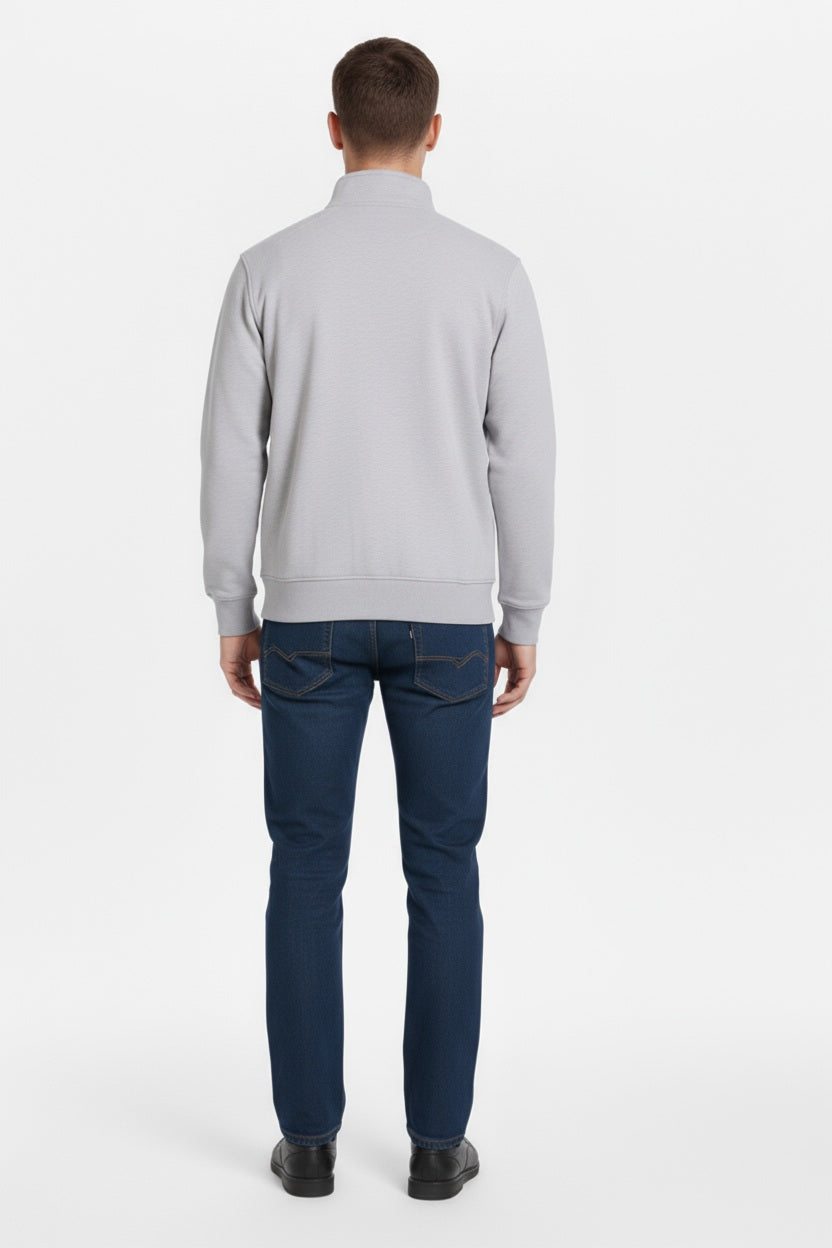 Octave Men Solid Mandrain Neck Sweatshirt