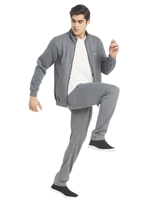 Octave Men Grey Solid Tracksuits