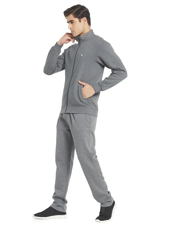 Octave Men Grey Solid Tracksuits